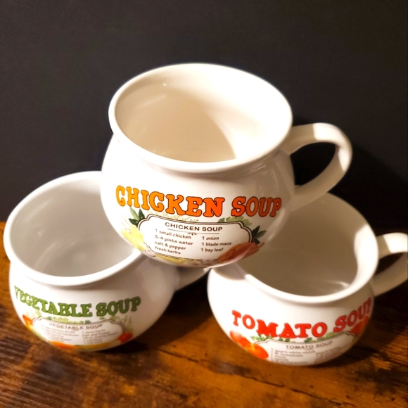 Vintage Dat'l Do It Set of 3 Recipe Soup Bowls/Mugs - Picture 3 of 4